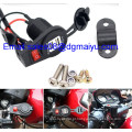 12-24V 2.1A / 1A soquete de carga USB duplo para motocicleta à prova d&#39;água com interruptor para celular MP3 GPS carregador de motocicleta para carro